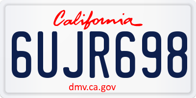 CA license plate 6UJR698