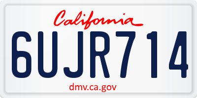 CA license plate 6UJR714