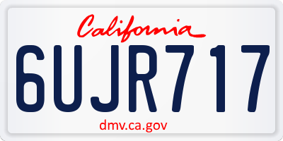 CA license plate 6UJR717