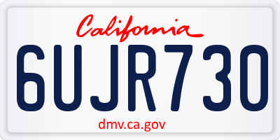 CA license plate 6UJR730