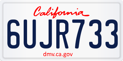 CA license plate 6UJR733