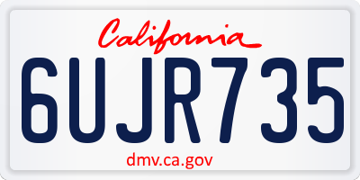 CA license plate 6UJR735