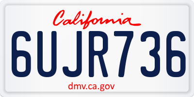 CA license plate 6UJR736