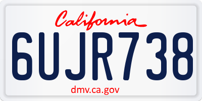 CA license plate 6UJR738
