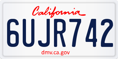 CA license plate 6UJR742