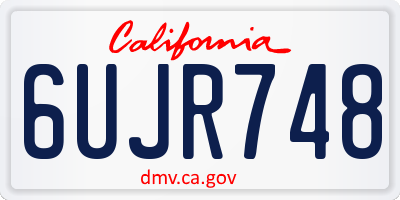 CA license plate 6UJR748