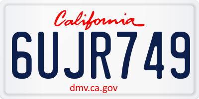 CA license plate 6UJR749