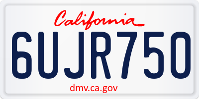 CA license plate 6UJR750