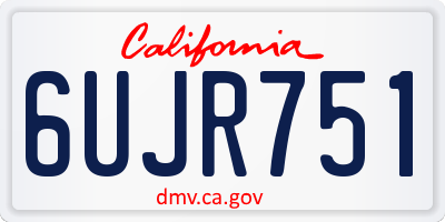 CA license plate 6UJR751