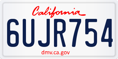 CA license plate 6UJR754