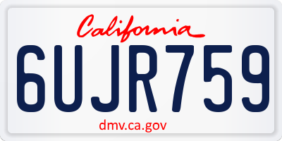 CA license plate 6UJR759
