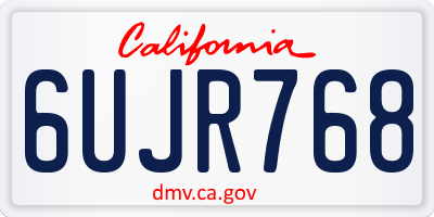 CA license plate 6UJR768