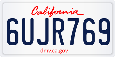 CA license plate 6UJR769