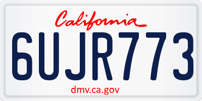 CA license plate 6UJR773