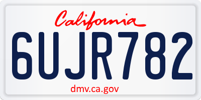 CA license plate 6UJR782
