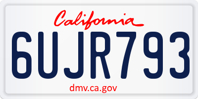 CA license plate 6UJR793