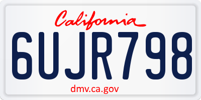 CA license plate 6UJR798