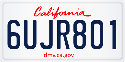 CA license plate 6UJR801