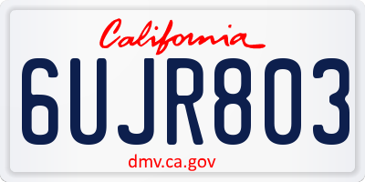CA license plate 6UJR803