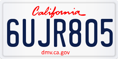 CA license plate 6UJR805