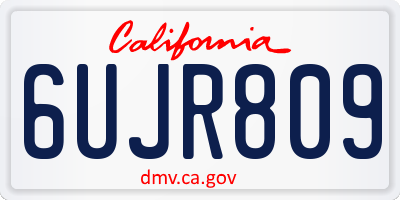 CA license plate 6UJR809