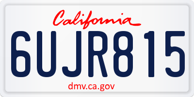 CA license plate 6UJR815