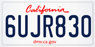 CA license plate 6UJR830