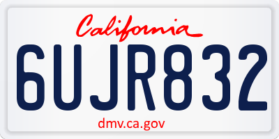 CA license plate 6UJR832