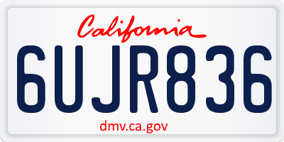 CA license plate 6UJR836