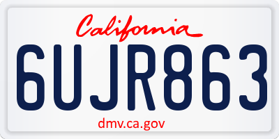 CA license plate 6UJR863