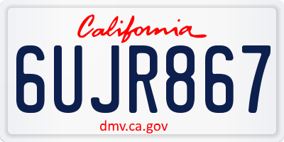 CA license plate 6UJR867