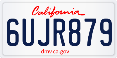 CA license plate 6UJR879