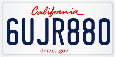 CA license plate 6UJR880
