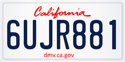 CA license plate 6UJR881