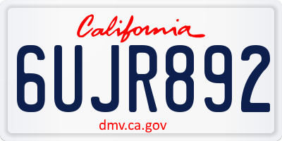 CA license plate 6UJR892