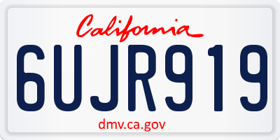 CA license plate 6UJR919