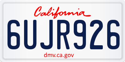 CA license plate 6UJR926