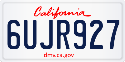 CA license plate 6UJR927