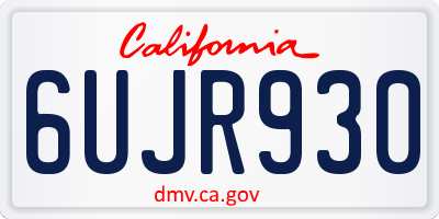 CA license plate 6UJR930