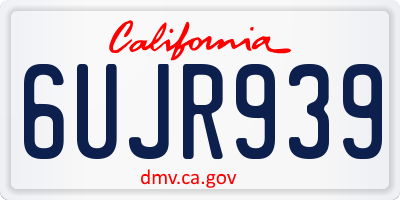 CA license plate 6UJR939