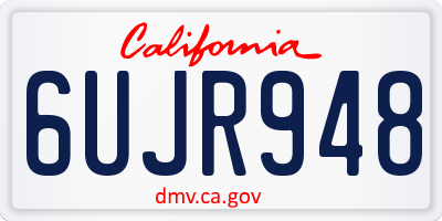 CA license plate 6UJR948