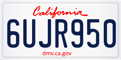 CA license plate 6UJR950