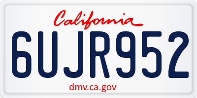 CA license plate 6UJR952