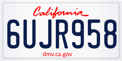 CA license plate 6UJR958