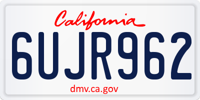 CA license plate 6UJR962