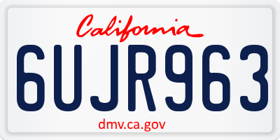 CA license plate 6UJR963