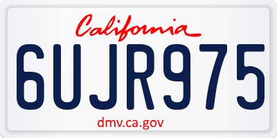 CA license plate 6UJR975