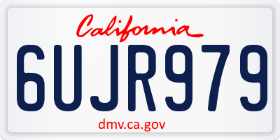 CA license plate 6UJR979