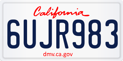 CA license plate 6UJR983