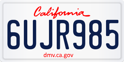 CA license plate 6UJR985